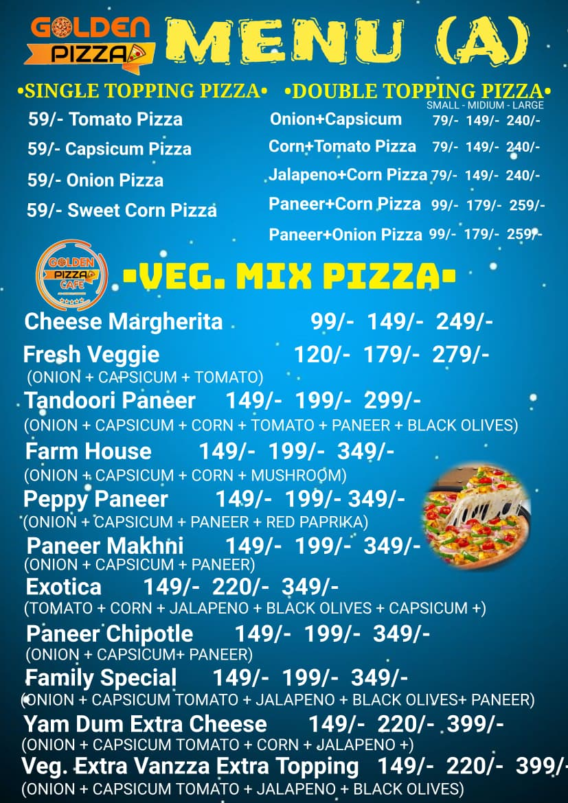 Golden Pizza Cafe Menu A — pizzas